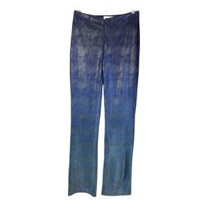 CACHE Women’s Vintage Y2K Velvet Ombre Snake Skin Print Pants Blue Size 2